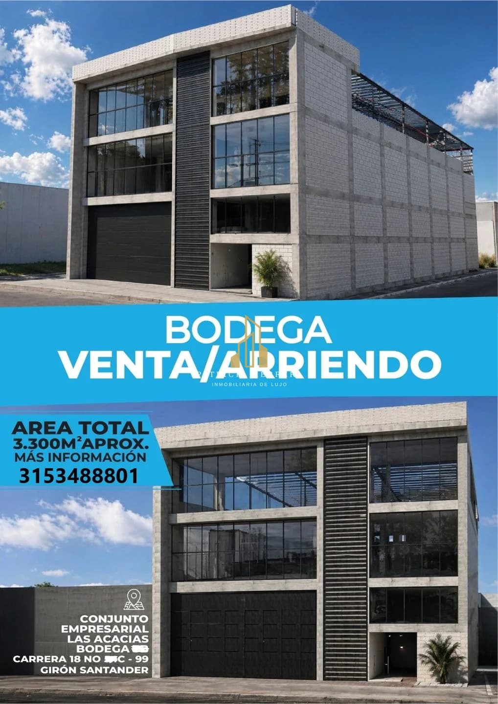 GIRON BODEGA, piso 1  980 mts, Oficinas 400 mts , 2 piso 920 mts 