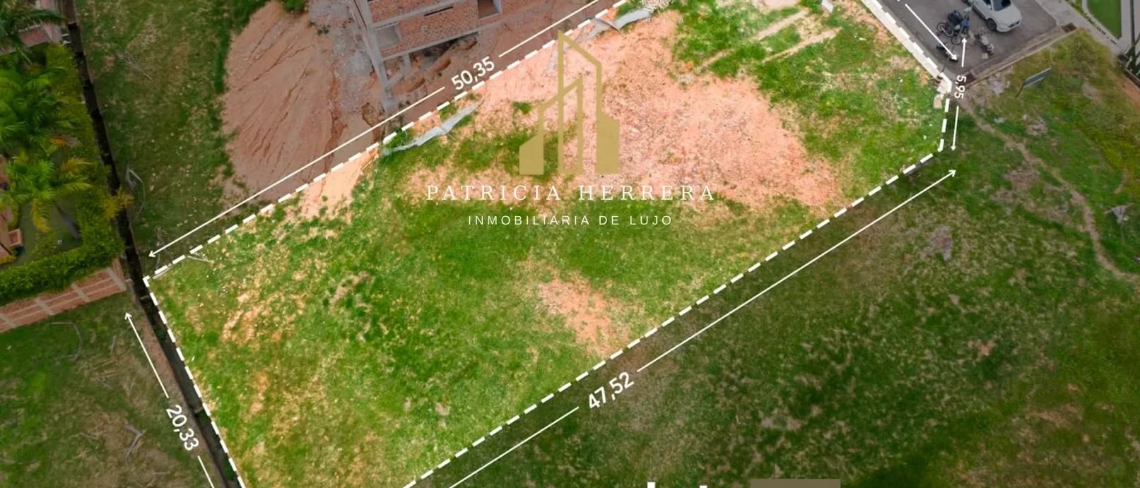 Vista aérea del lote L21 en Menzulí
